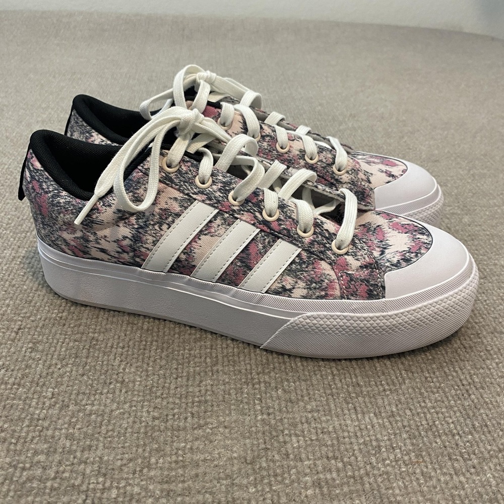 Adidas Shoes Womens Size 11 Floral Canvas Platform Camo Low Top Sneakers